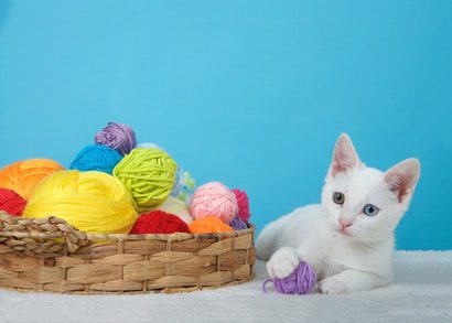 Gehäkeltes Spielzeug für die Katze