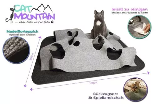 CatMountain - 2 in 1 - Katzenspielzeug und Kratzmatte in einem